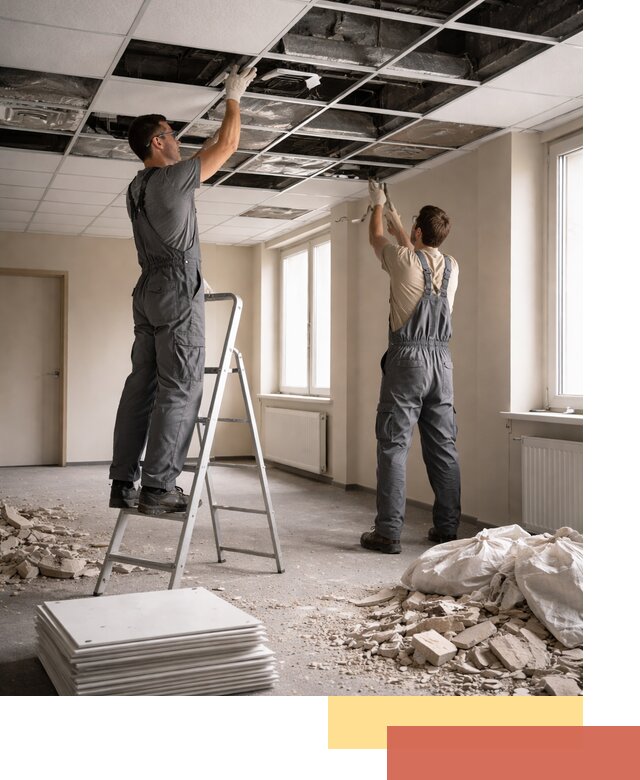 Демонтаж потолков Армстронг профессионально в Сочи