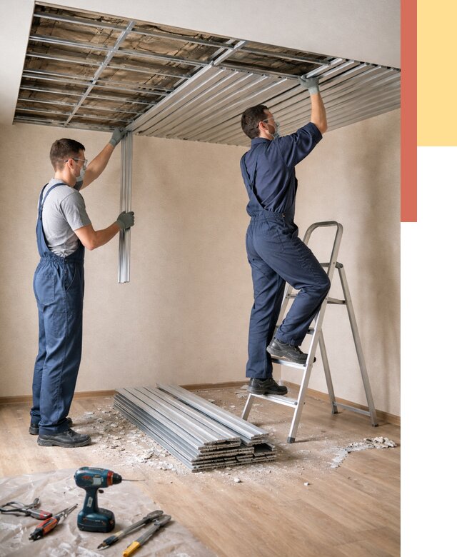 Демонтаж реечного потолка в Сочи от 4651 руб. быстро и недорого | ОТДЕЛОЧНИК-Счи