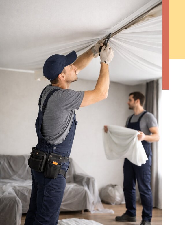 Демонтаж натяжного потолка в Сочи от 4651 руб. — снятие и разбор под ключ | ОТДЕЛОЧНИК-Счи