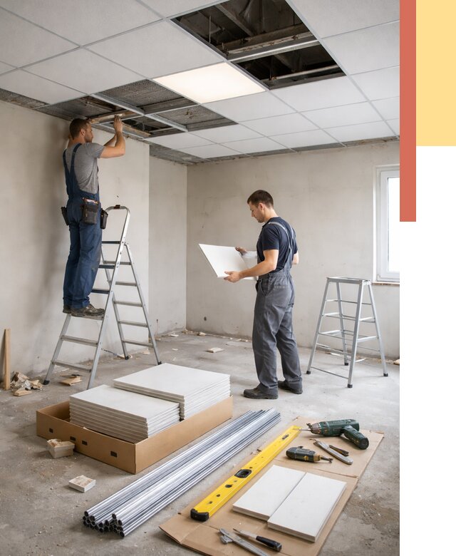 Монтаж потолка армстронг в Сочи от 4651 руб/м2 — быстрая установка под ключ | ОТДЕЛОЧНИК-Счи