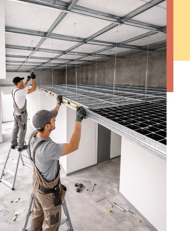 Монтаж потолка грильято в Сочи от 465 руб./м² — быстрая сборка под ключ | ОТДЕЛОЧНИК-Счи