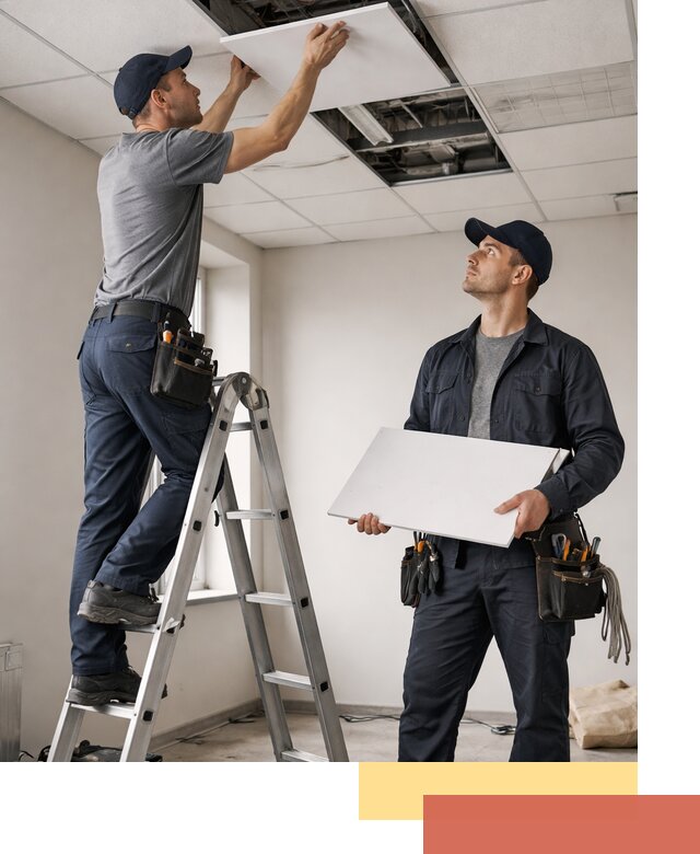 Обслуживание подвесного потолка в Сочи — ремонт и чистка