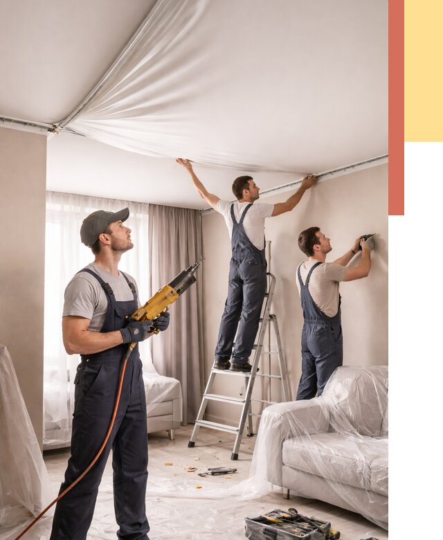 Установка натяжного потолка в Сочи от 4651 руб. | Быстро и недорого — ОТДЕЛОЧНИК-Счи