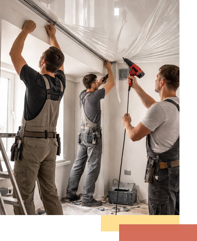 Монтаж глянцевого натяжного потолка в Сочи быстро и качественно