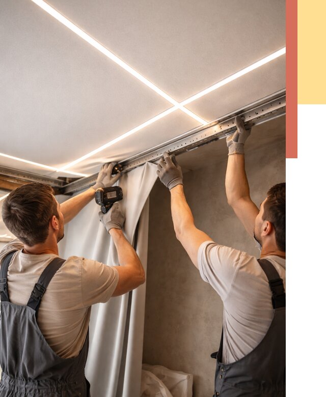 Монтаж натяжного потолка со световыми линиями в Сочи от 1240 руб. | ОТДЕЛОЧНИК-Счи