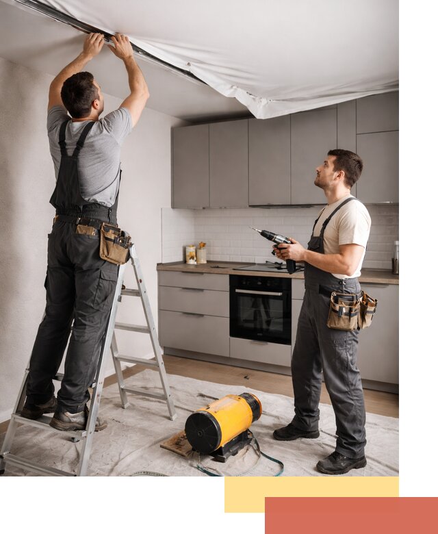 Монтаж натяжного потолка на кухне в Сочи