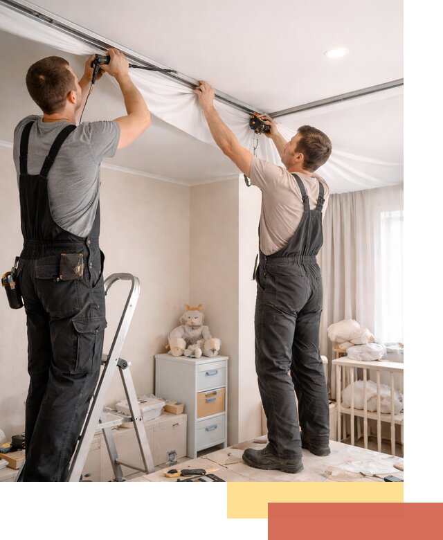 Монтаж натяжного потолка в детской комнате в Сочи