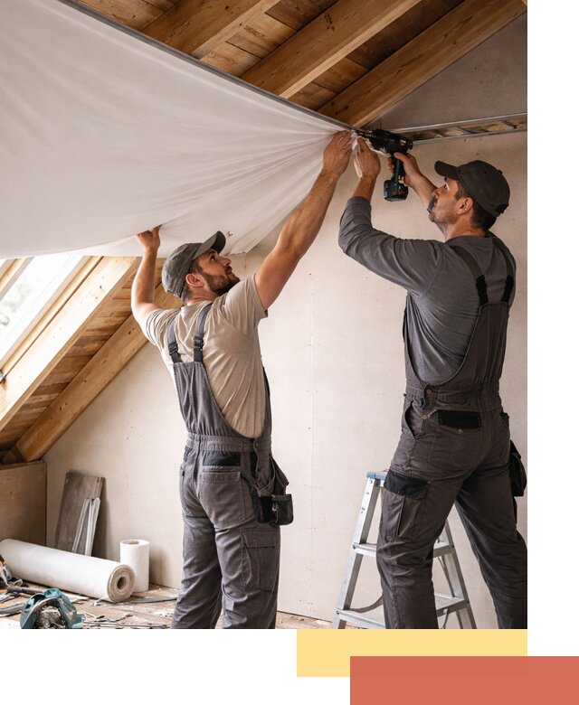 Монтаж натяжного потолка в мансарде в Сочи