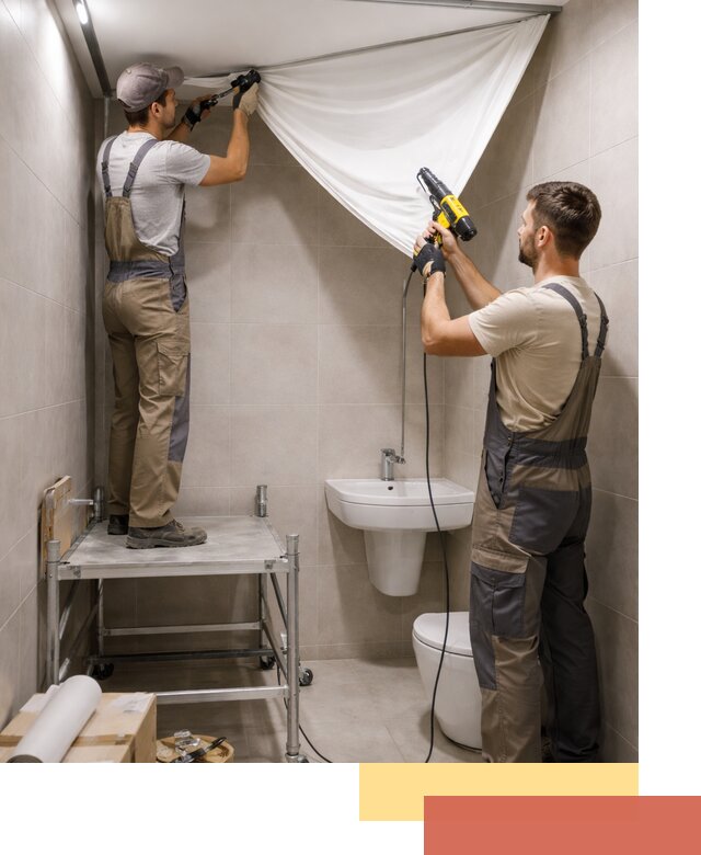 Монтаж натяжного потолка в санузле в Сочи