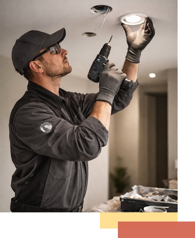 Установка точечных светильников в натяжной потолок в Сочи