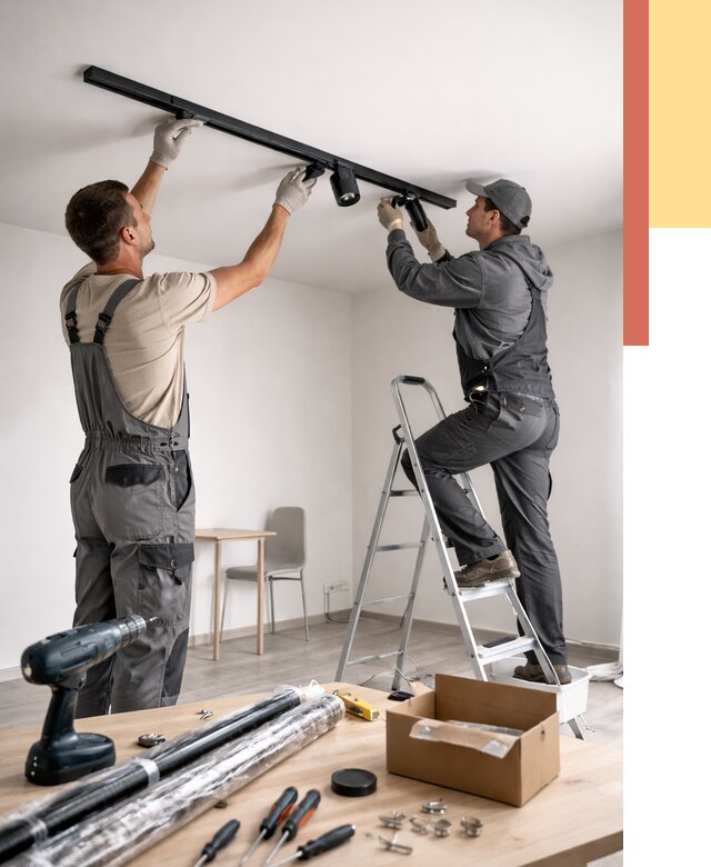 Установка трековых светильников в натяжной потолок в Сочи от 4341 руб. | ОТДЕЛОЧНИК-Счи