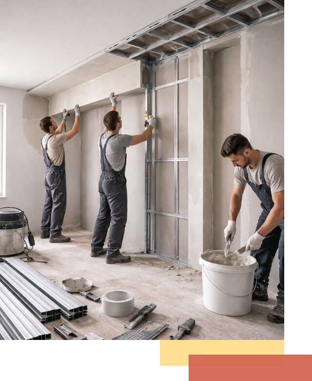 Монтаж потолка из гипсокартона с нишей в Сочи