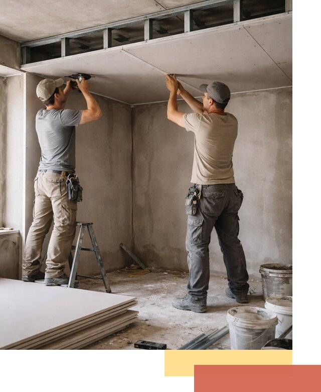 Короб из гипсокартона на потолке под ключ в Сочи