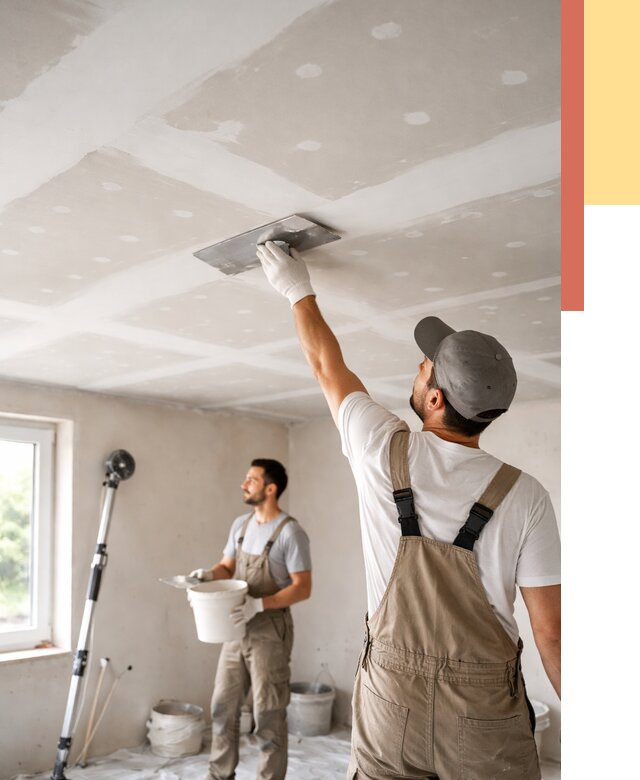 Шпаклевка потолка из гипсокартона в Сочи от 3308 руб./м2 — услуги под ключ | ОТДЕЛОЧНИК-Счи