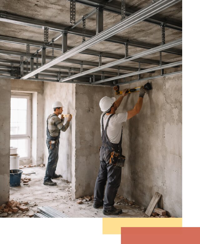 Монтаж каркаса потолка из профильного профиля в Сочи