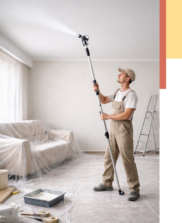 Покраска потолка краскопультом в Сочи от 4651 руб. быстро и недорого | ОТДЕЛОЧНИК-Счи