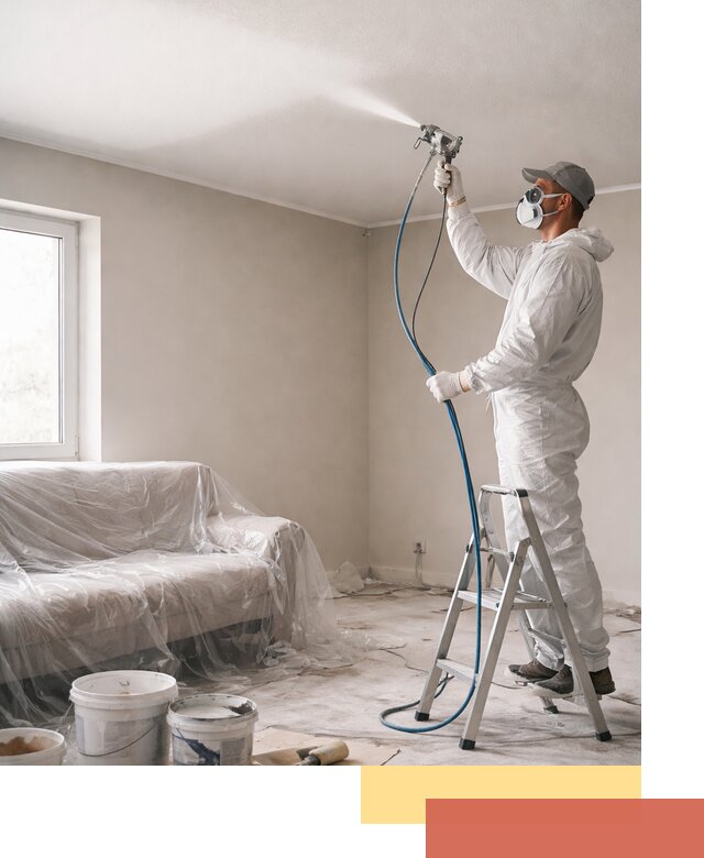 Покраска потолка краскопультом в Сочи быстро и качественно